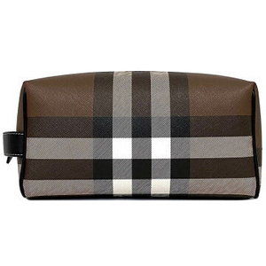 Burberry Shoulder Bag Brown White Black Check pouch clutch